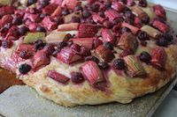 Rhubarb And Raspberry No Knead Focaccia