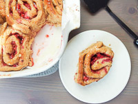 Vegan Strawberry Sweet Rolls With Lemon Glaze