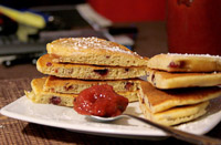 Yeast Pancakes With Cranberries