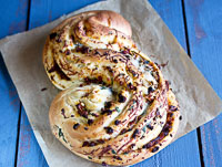 Roasted Garlic,tomato And Basil Filled Pane Bianco