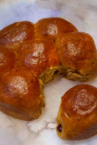 Cranberry-pumpkin Sourdough Rolls