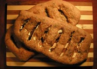Rye Fougasse with Two Cheese Fillings