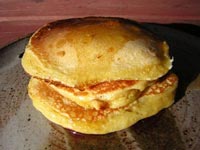 Cornmeal-Sourdough Pancakes with Pineapple Syrup