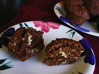 Coco-nutty-cocoa sourdough muffins