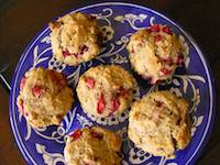 Egg free sourdough strawberry and walnut muffins