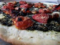 Oven-Roasted Tomato and Pesto Pizza