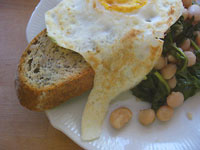 Marrow Beans and Arugula on Toast