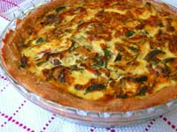 Tomato Zucchini Quiche with a Sourdough Crust