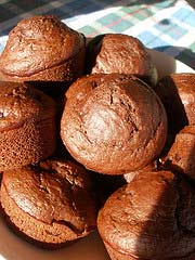 Chocolate Cherry Sourdough Muffins