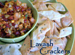 Lavash Crackers with Fruit & Sprouted Beans Salsa