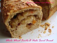 Whole Wheat Fruits & Nuts Swirl Bread