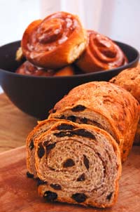 Cinnamon buns and Cinnamon raisin walnut bread