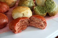 spinach rolls and beet rolls