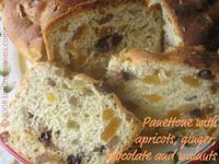 Panettone with Ginger, Apricots, Choc Chips, Nuts